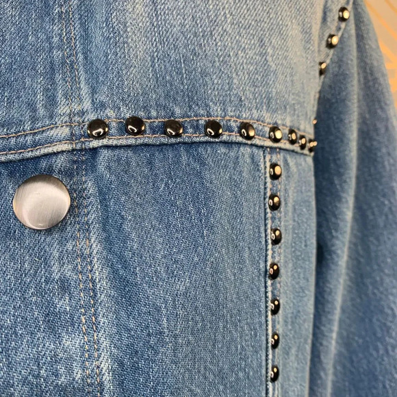 Frame Le Studded Motif Jenning Blue Denim Jacket - Picture 5 of 12